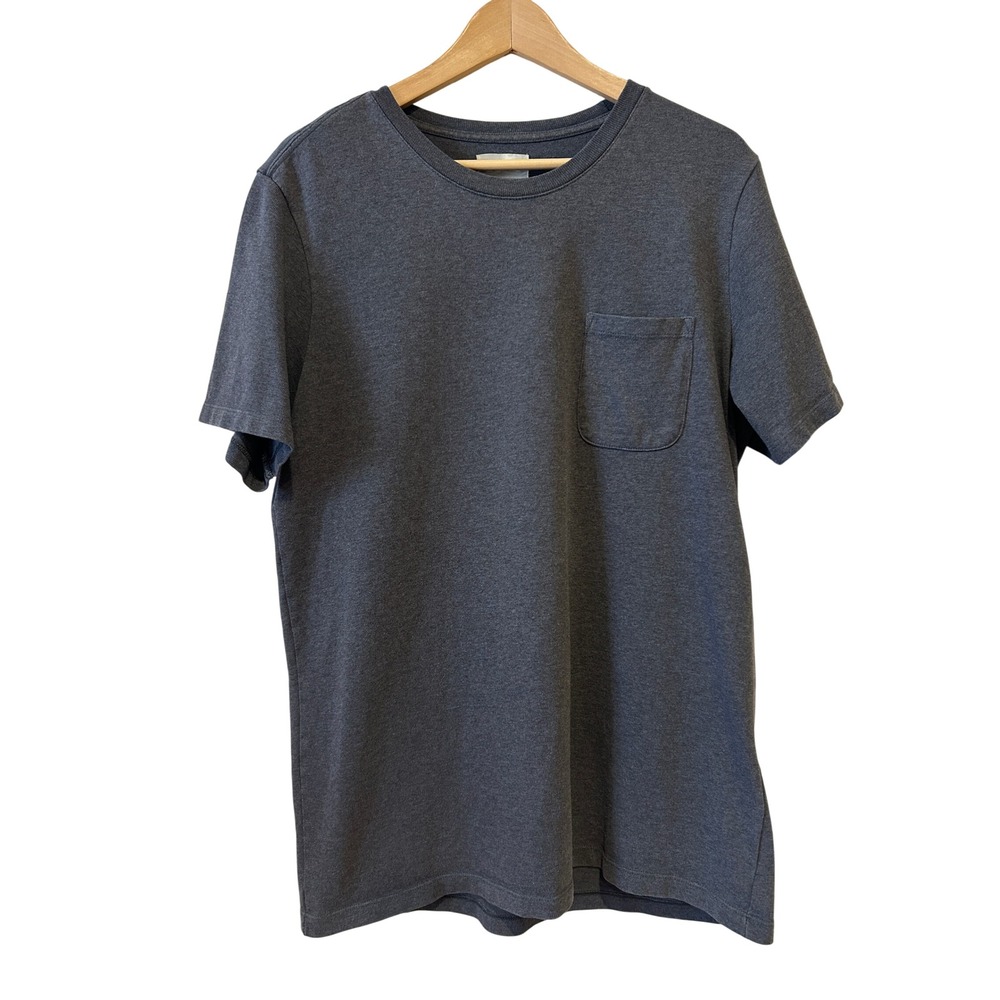 Taylor Stitch Bag Pocket Tee Sz 42 (L) Gray Recycled Thick Cotton Heavy T-Shirt
